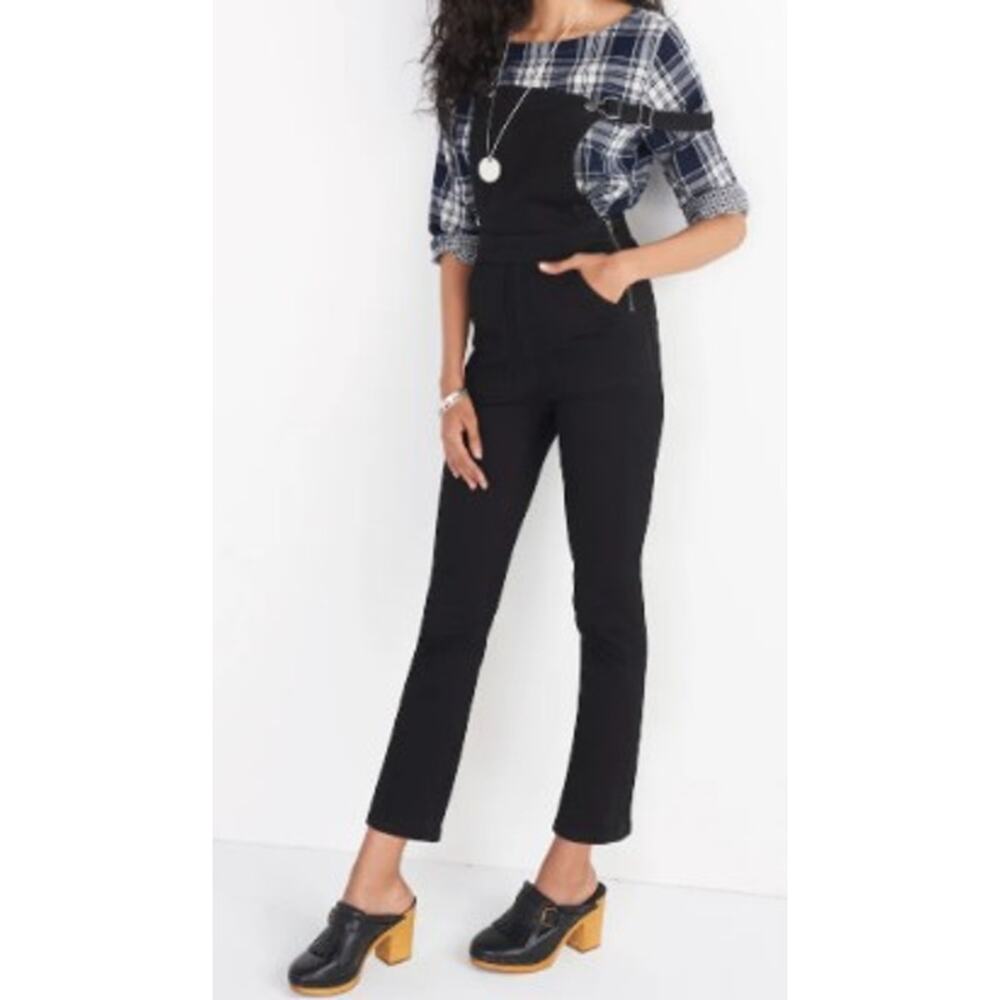 MADEWELL Denim Cali Demi-Boot Overalls Black Frost Ankle Crop F6394 Womens Small